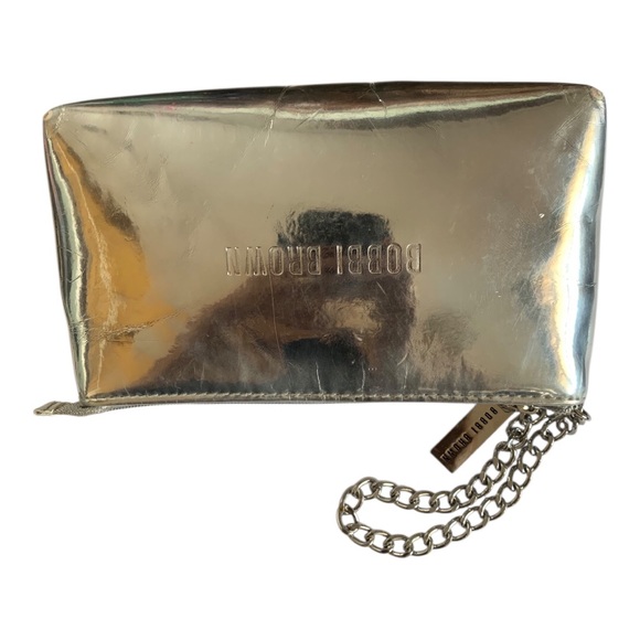 Bobbi Brown Pouch Zip Up Makeup Travel Bag Silver Wristlet - Picture 7 of 13